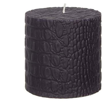 Candle Pillar Round Black