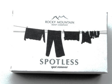 Get rid of stubborn stains with Rocky mountain Soap Company Spotless spot remover